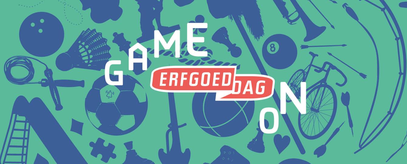 Campagnebeeld Erfgoeddag 2025: titel Game On!