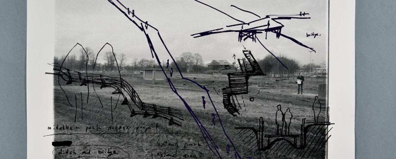 Zeefdruk Brug van Tadashi Kawamata