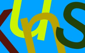 Cover Kunstkaarten lager onderwijs met letters kunst in verschillende kleuren op blauwe achtergrond