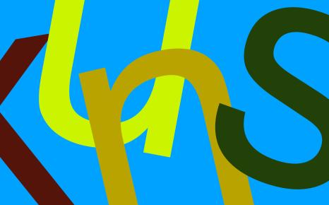 Cover Kunstkaarten lager onderwijs met letters kunst in verschillende kleuren op blauwe achtergrond