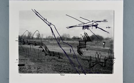 Zeefdruk Brug van Tadashi Kawamata