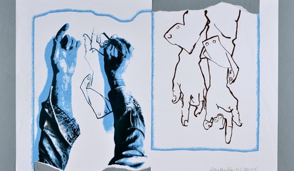 Kleurrijke tekening Handen van Felix Roulin