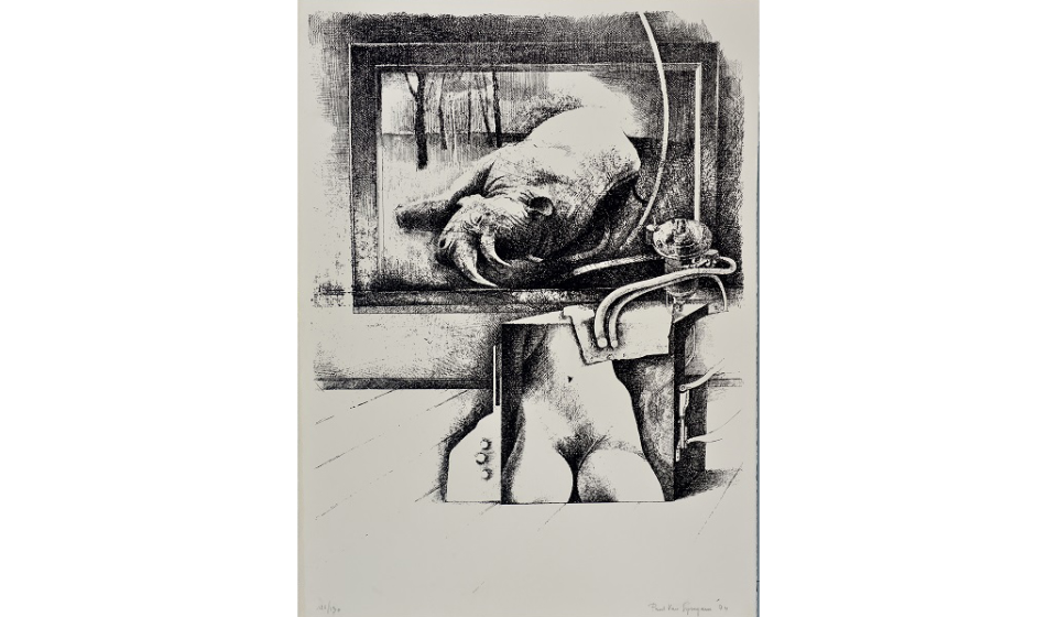 Tekening Rinoceros van Paul Van Gysegem